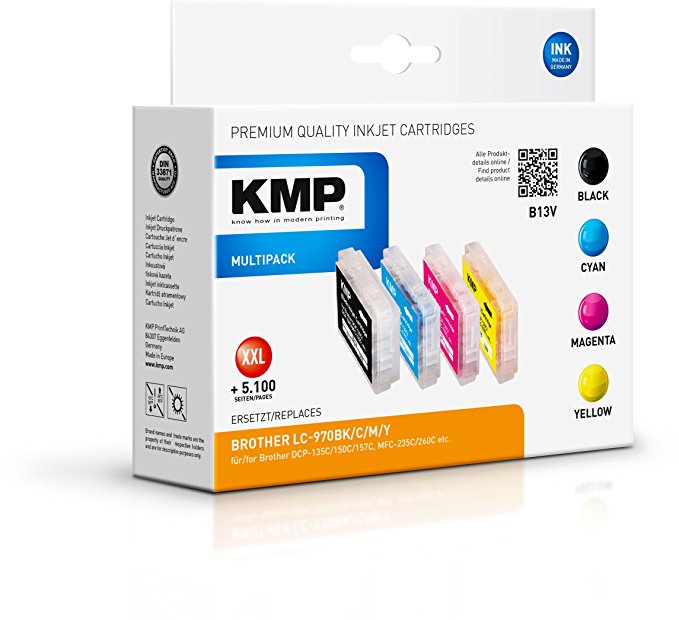 KMP B13V Vorteilspack kompatibel mit LC-970 Bk/C/M/Y Tintenpatrone