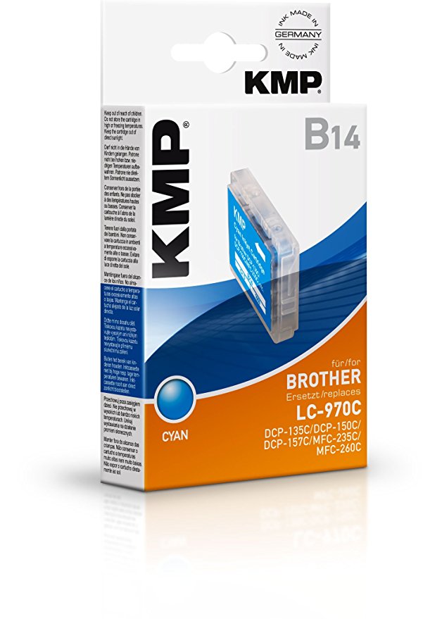 KMP B14 cyan kompatibel mit Brother LC-970 C Tintenpatrone