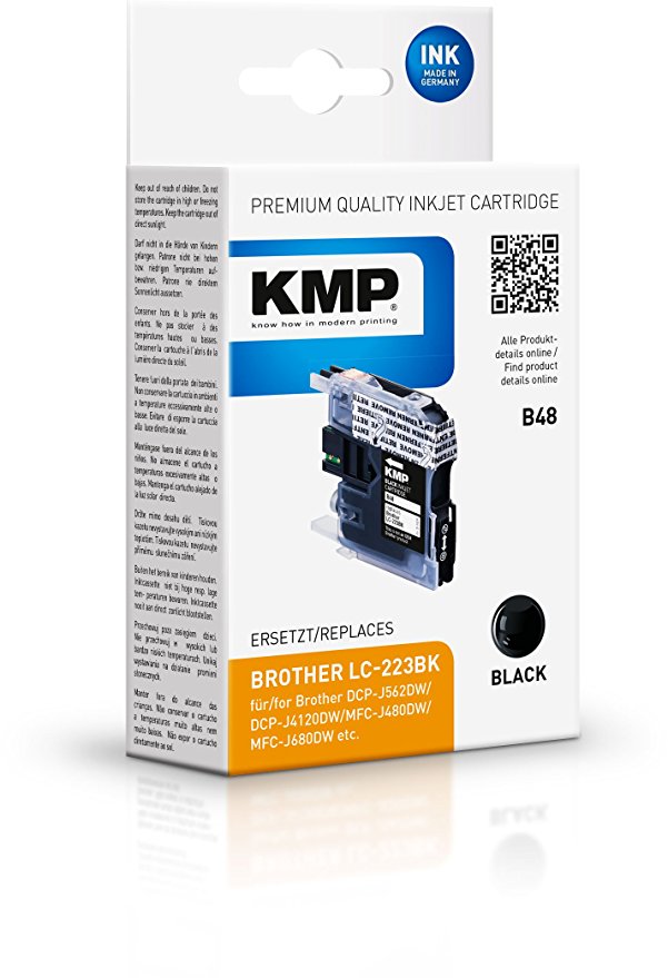 KMP B48 schwarz kompatibel mit Brother LC-223 BK Tintenpatrone