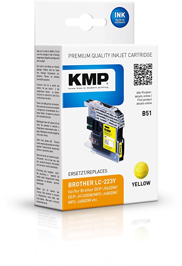 KMP B51 yellow kompatibel mit Brother LC-223 Y Tintenpatrone