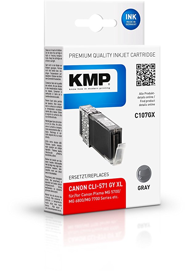 KMP C107GX grau komp. mit Canon CLI-571 XL GY Tintenpatrone