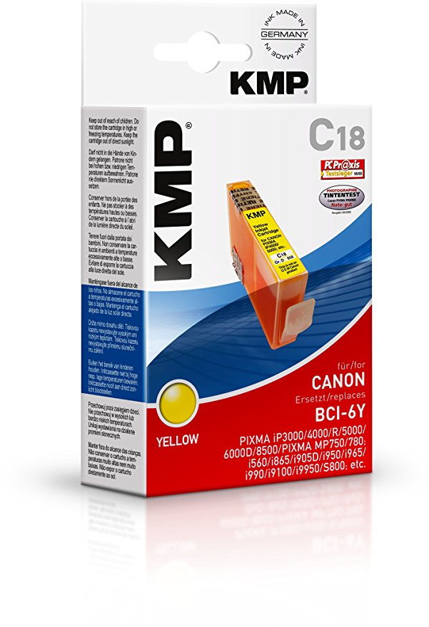KMP C18 yellow kompatibel mit Canon BCI-6 Y Tintenpatrone