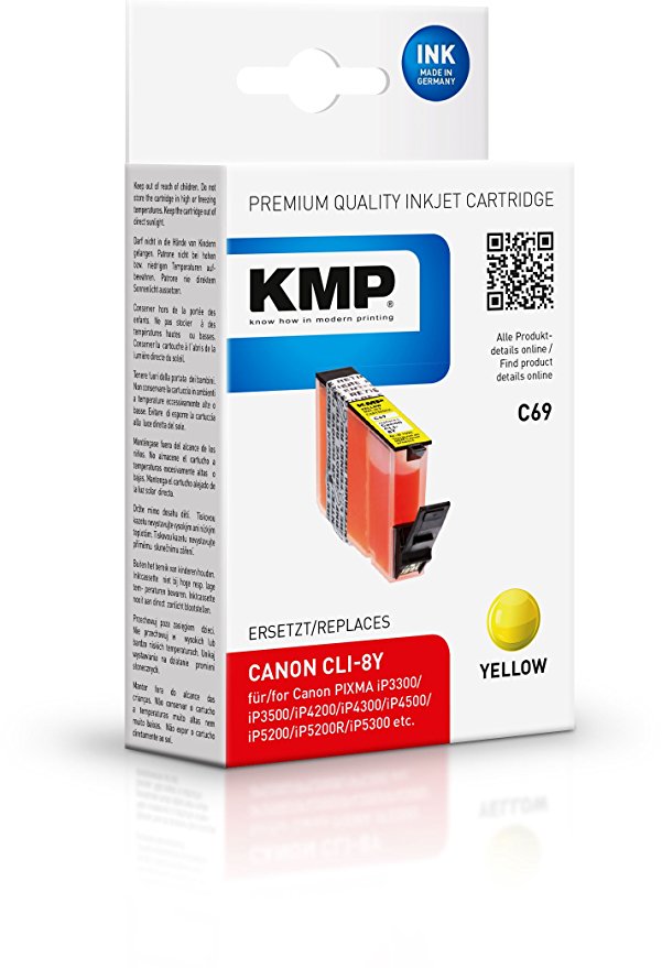 KMP C69 yellow kompatibel mit Canon CLI-8 Y Tintenpatrone