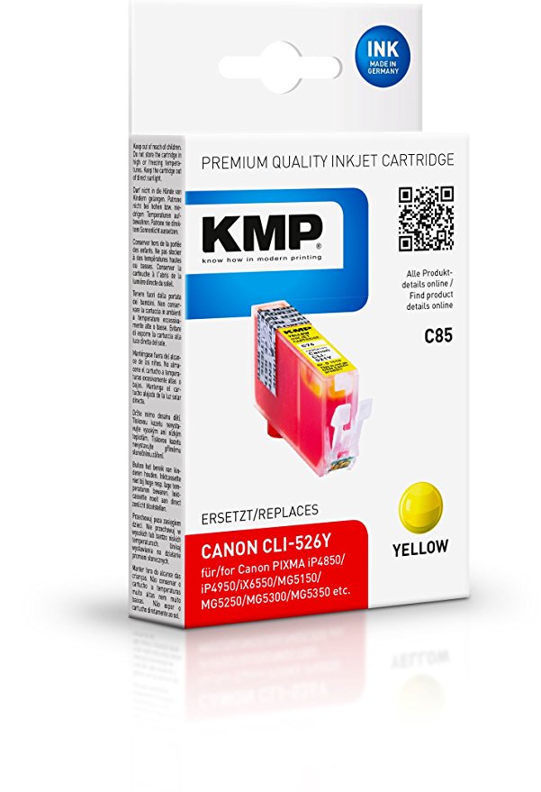 KMP C85 yellow kompatibel mit Canon CLI-526 Y Tintenpatrone