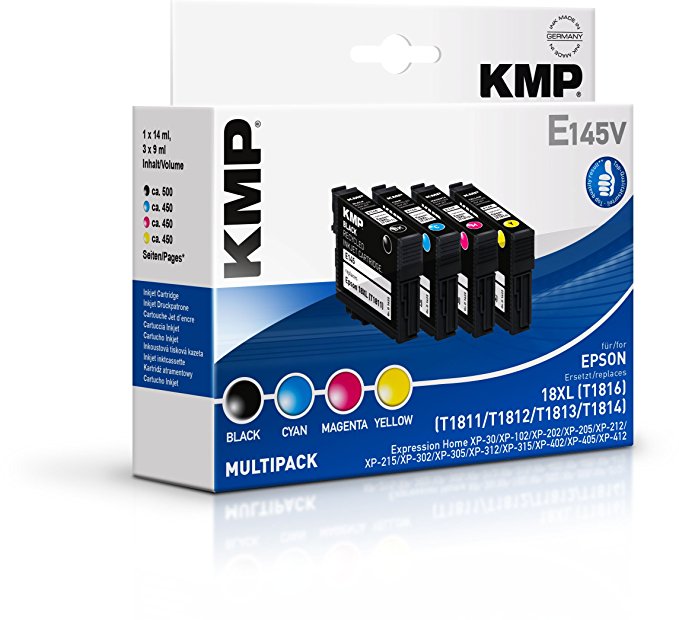 KMP E145V Multipack BK/C/M/Y kompatibel mit Epson T1816 Tintenpatrone