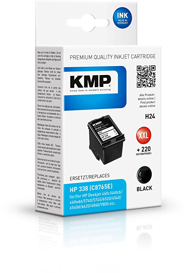 KMP H24 schwarz kompatibel mit Hewlett Packard C 8765 E Tintenpatrone